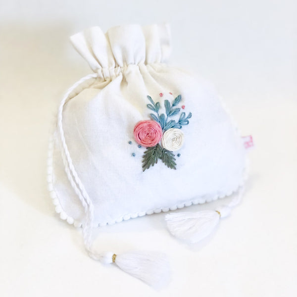 Hand embroidered  floral Pouches