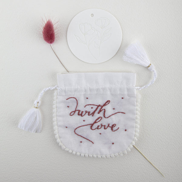 Hand embroidered  calligraphy Pouches