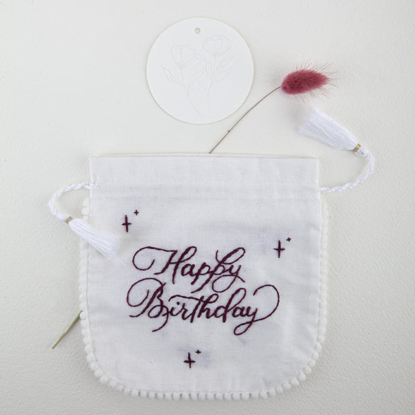 Hand embroidered  calligraphy Pouches