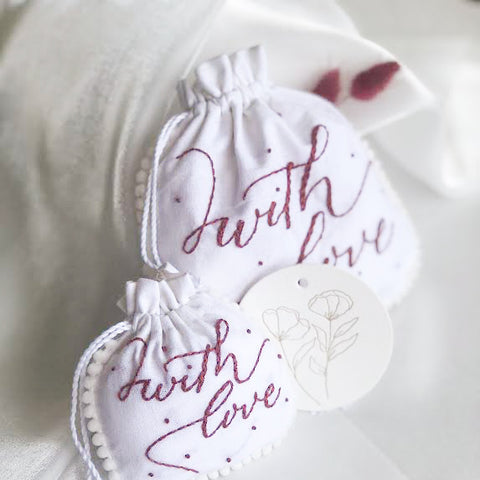 Hand embroidered  calligraphy Pouches